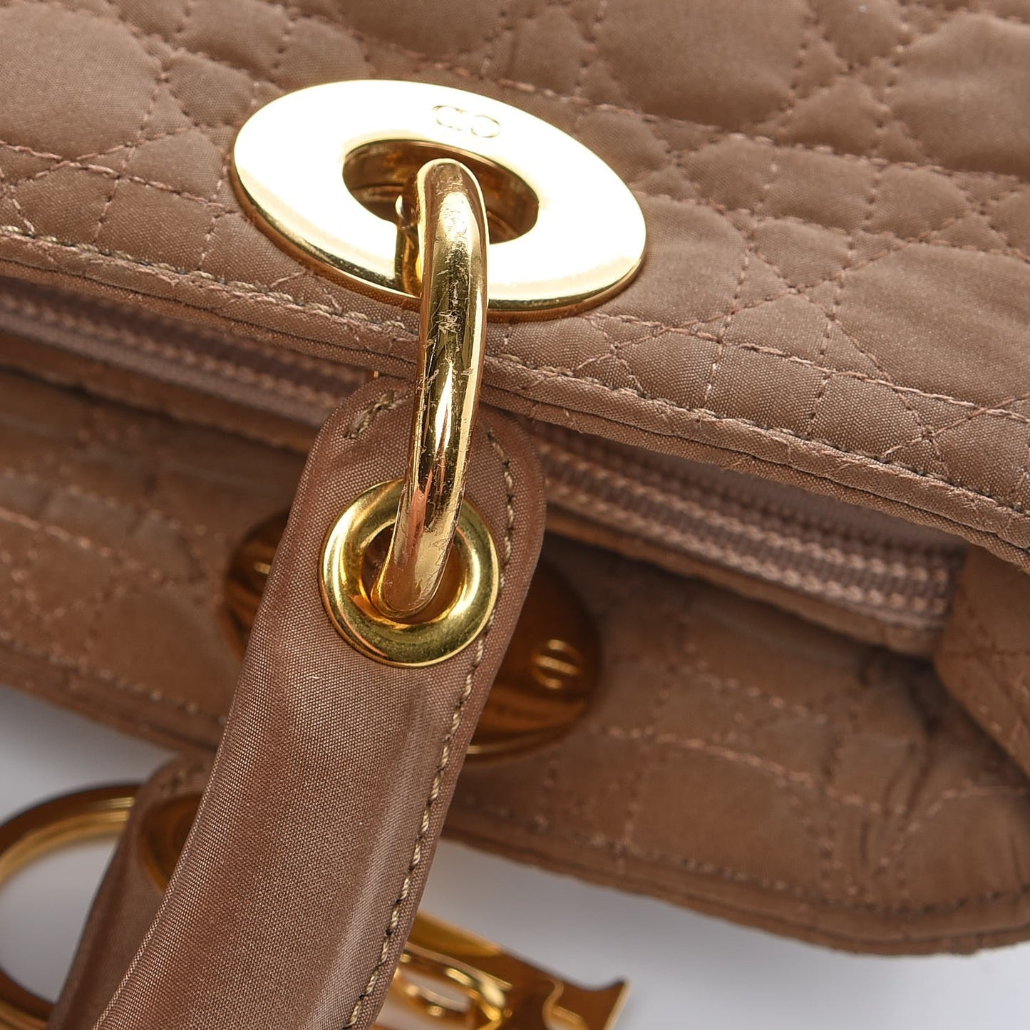 Nylon Cannage Medium Lady Dior Brown
