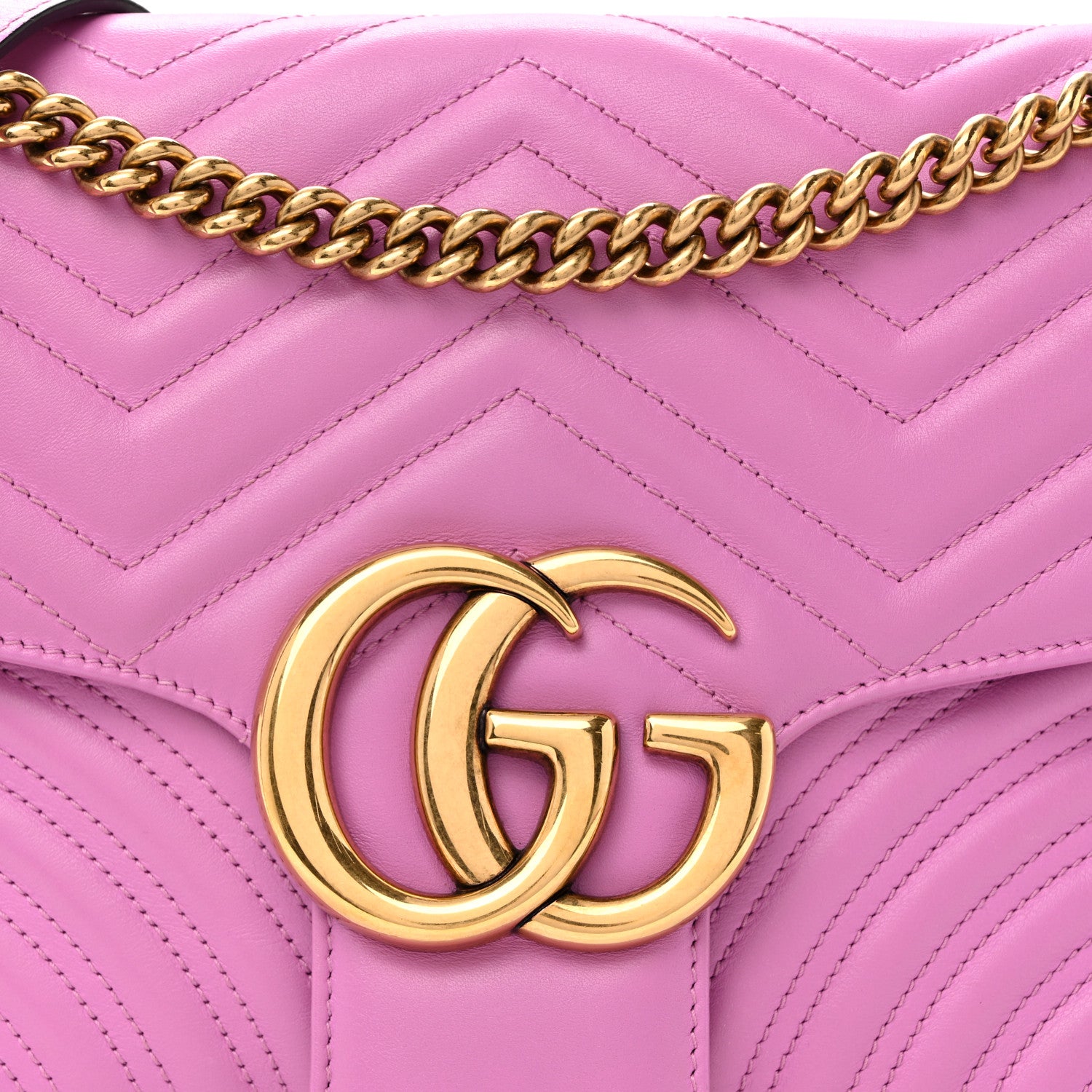 Gucci Calfskin Matelasse Medium GG Marmont Shoulder Bag Candy Mousse 8 of 10