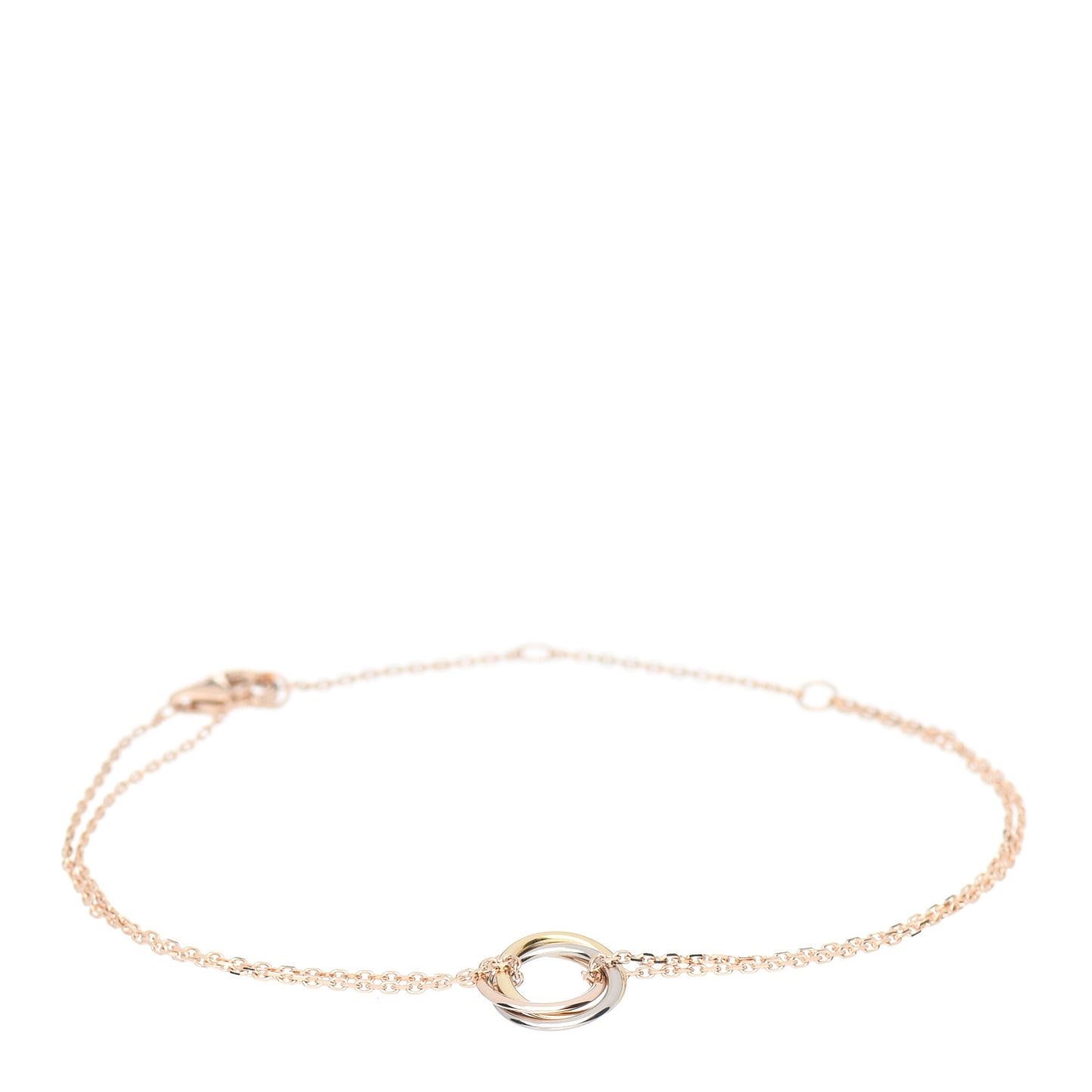 18K Pink Yellow White Gold Trinity Bracelet