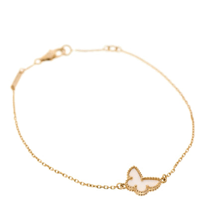 Van Cleef & Arpels 18K Yellow Gold Mother of Pearl Sweet Alhambra Butterfly Bracelet 1 of 6