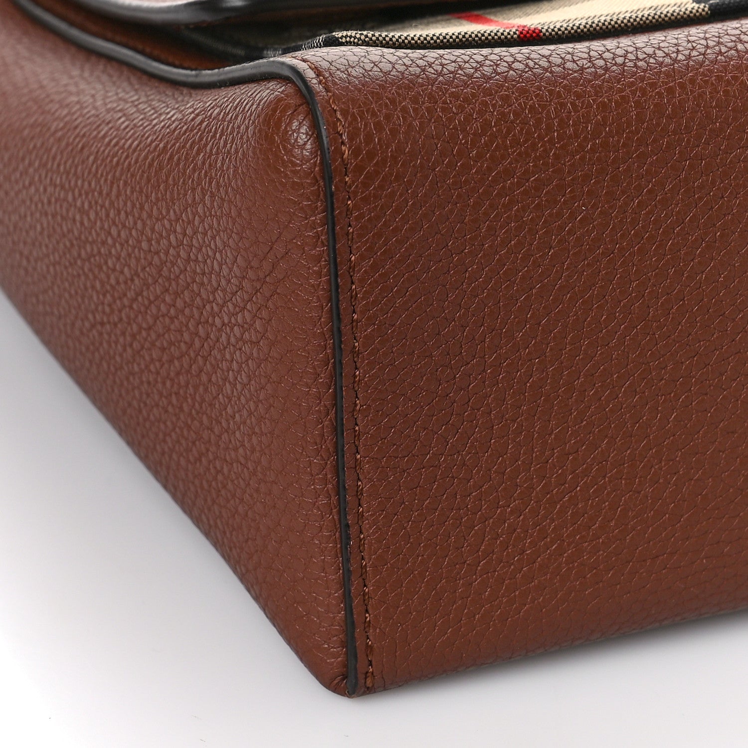 Burberry Calfskin Vintage Check Note Crossbody Bag Tan 7 of 8