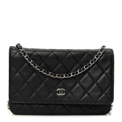 Chanel Lambskin Quilted Wallet On Chain WOC Black 1 of 11