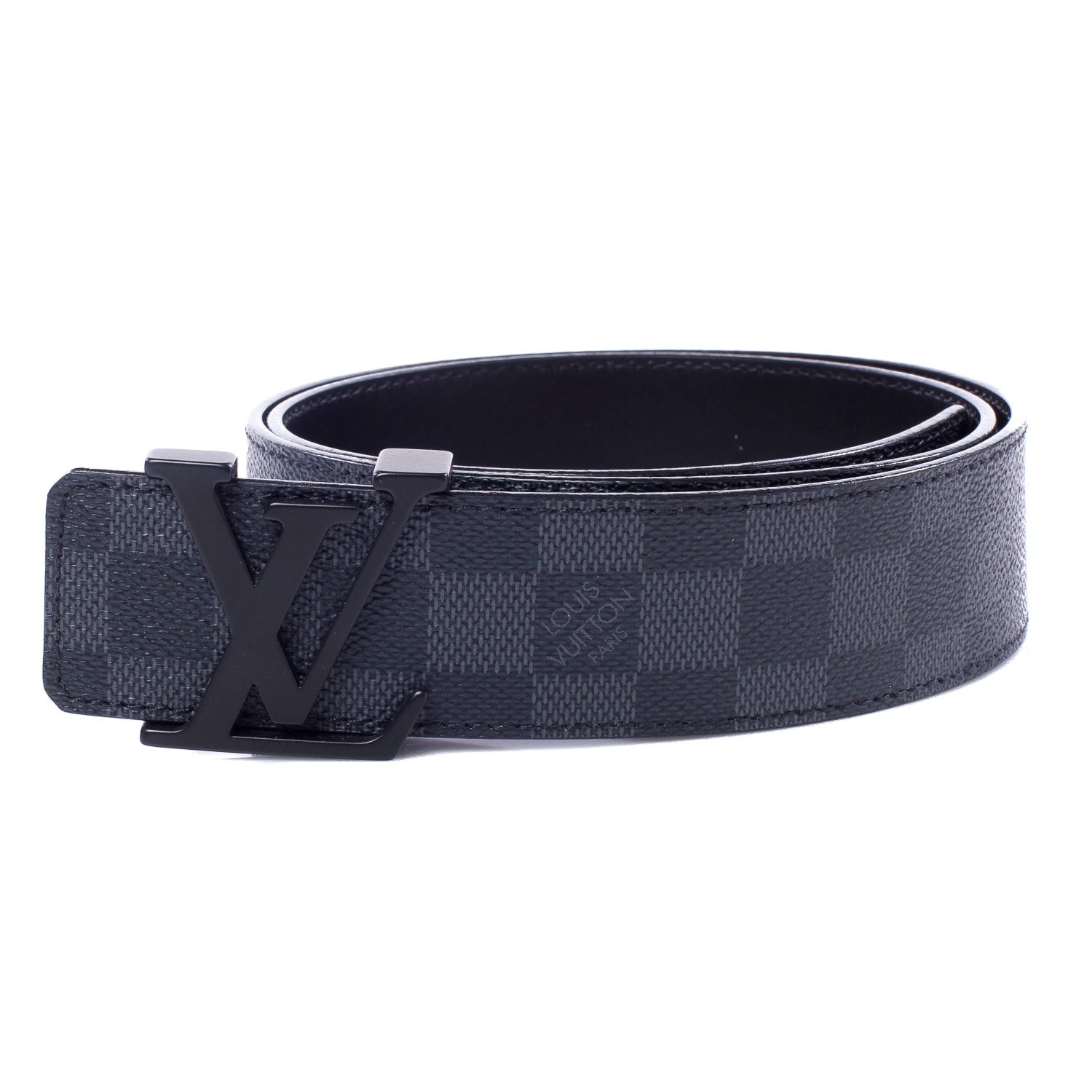Louis Vuitton Damier Graphite LV Initiales Belt 85 34 1 of 5