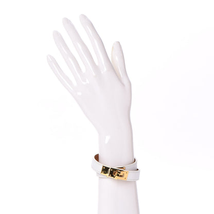 Hermes Epsom Kelly Double Tour Bracelet S White 2 of 5