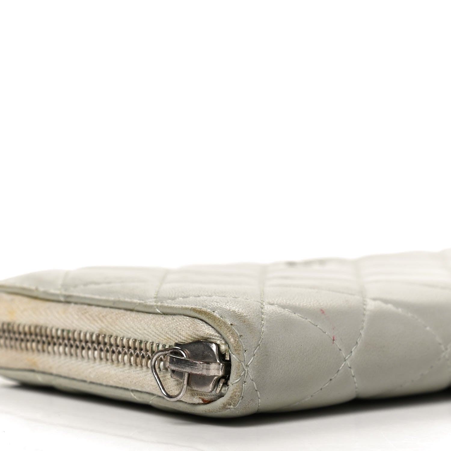 Chanel Lambskin Quilted Large Gusset Zip Around Wallet Light Green 8 of 12
