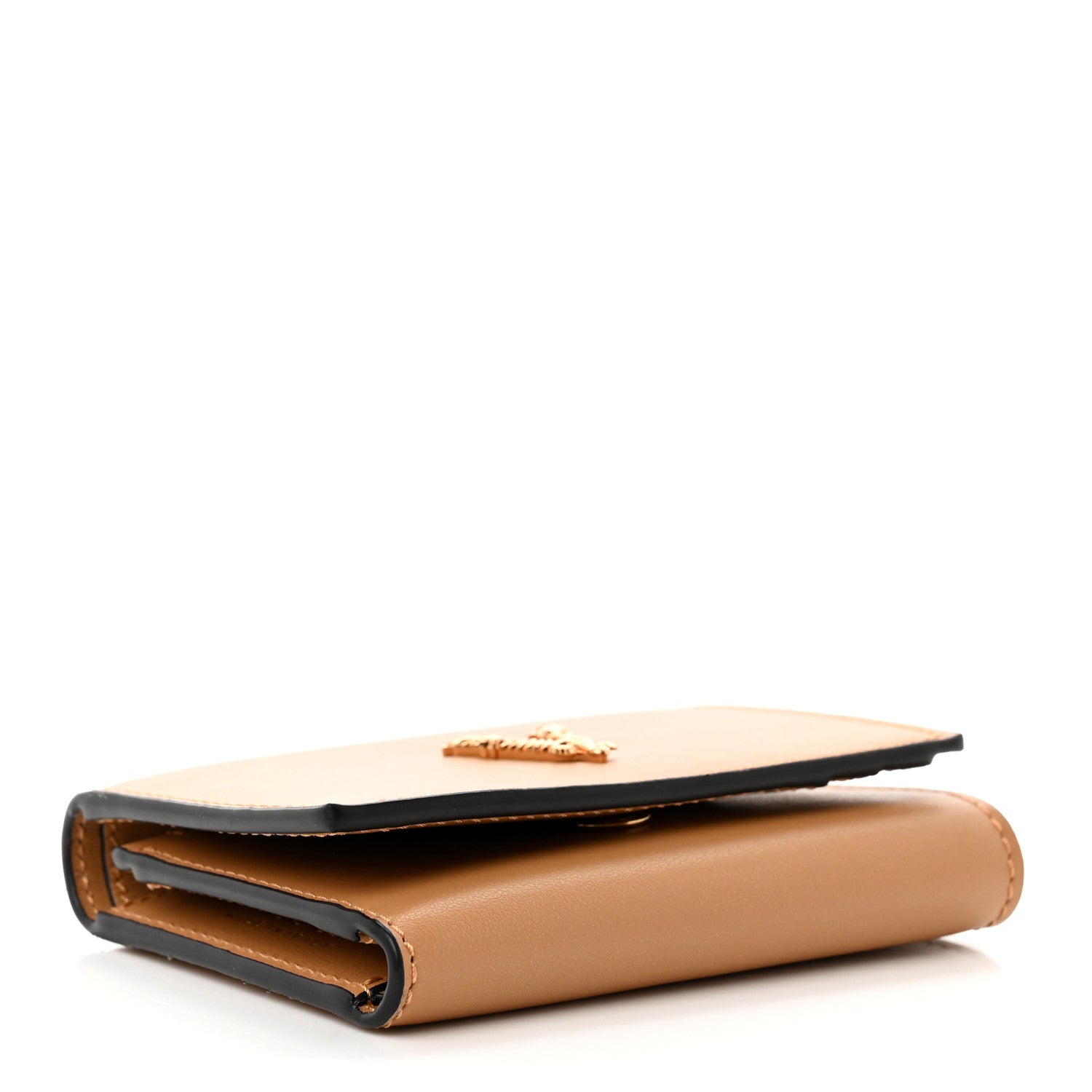 Versace Vitello Virtus Tri-Fold Wallet Caramel 4 of 8