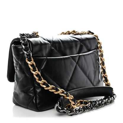 Chanel Goatskin Quilted Medium Chanel 19 Flap Black 3 of 10