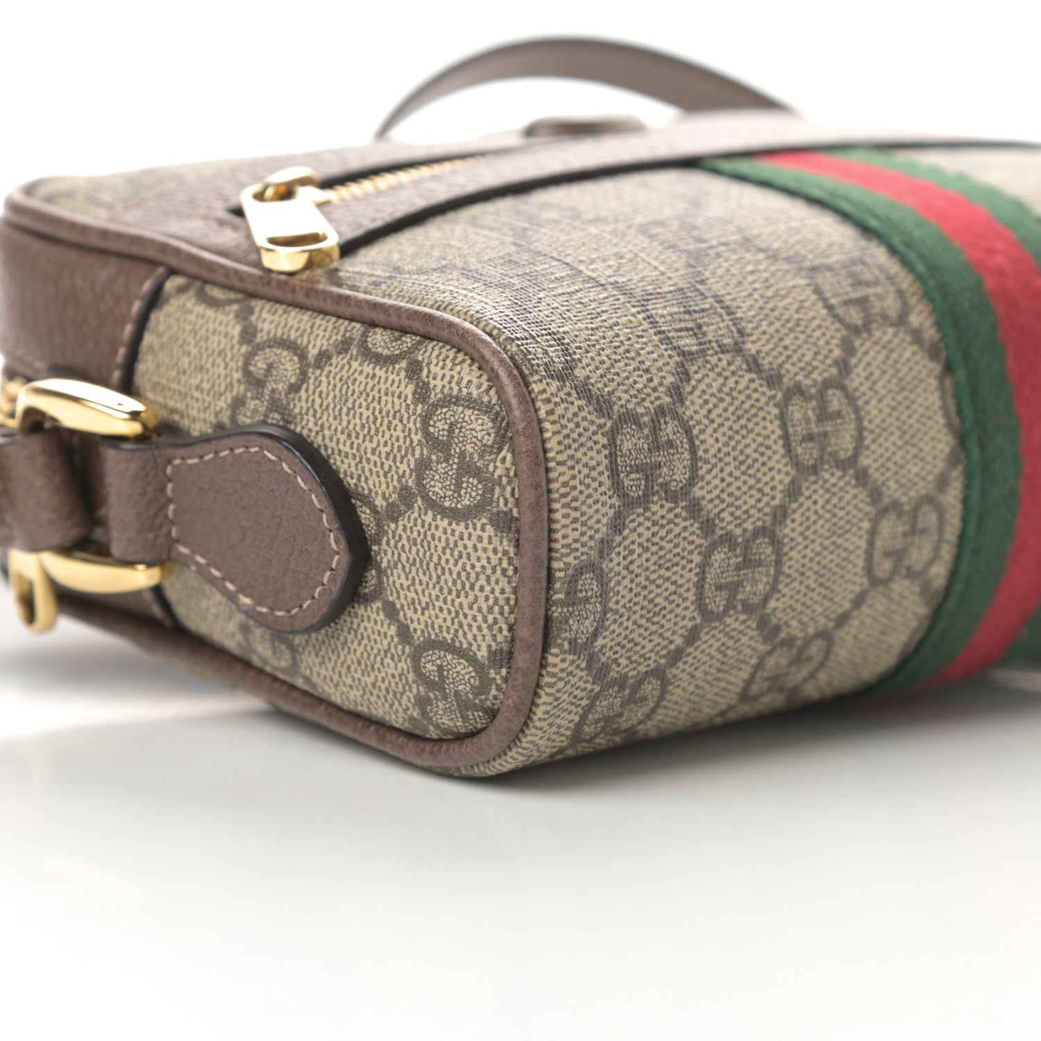Gucci GG Supreme Monogram Web Mini Ophidia Shoulder Bag Brown 9 of 11