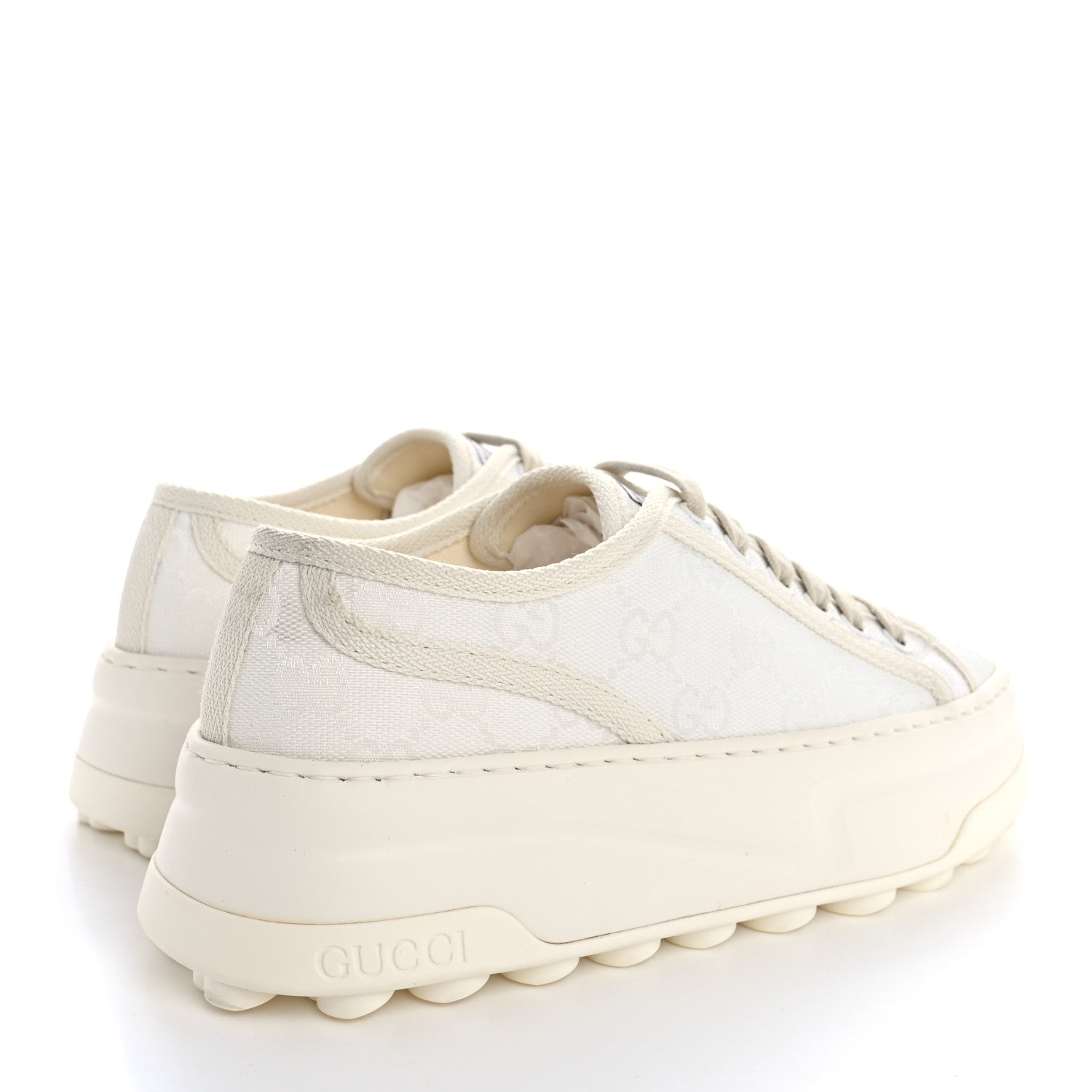 Gucci GG Monogram Womens 1977 Tennis Platform 52mm Sneakers 35 Great White Mystic White 5 of 13