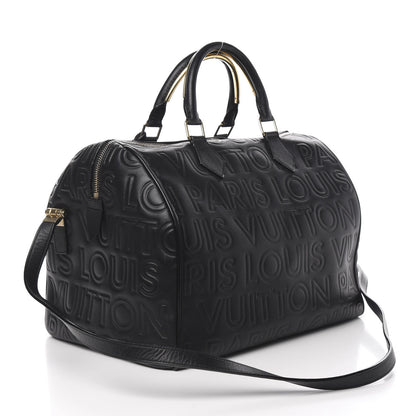Louis Vuitton Calfskin Embossed Speedy Cube 30 Black 2 of 13