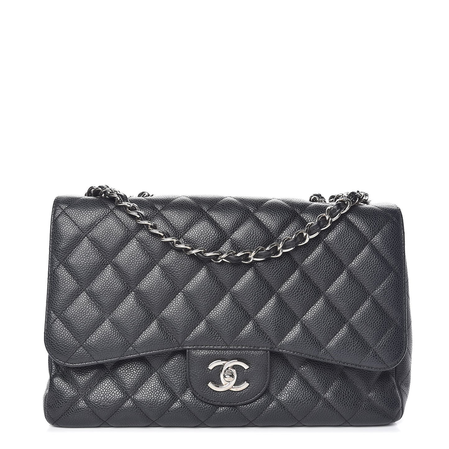 Caviar Quilted Jumbo Single Flap Black