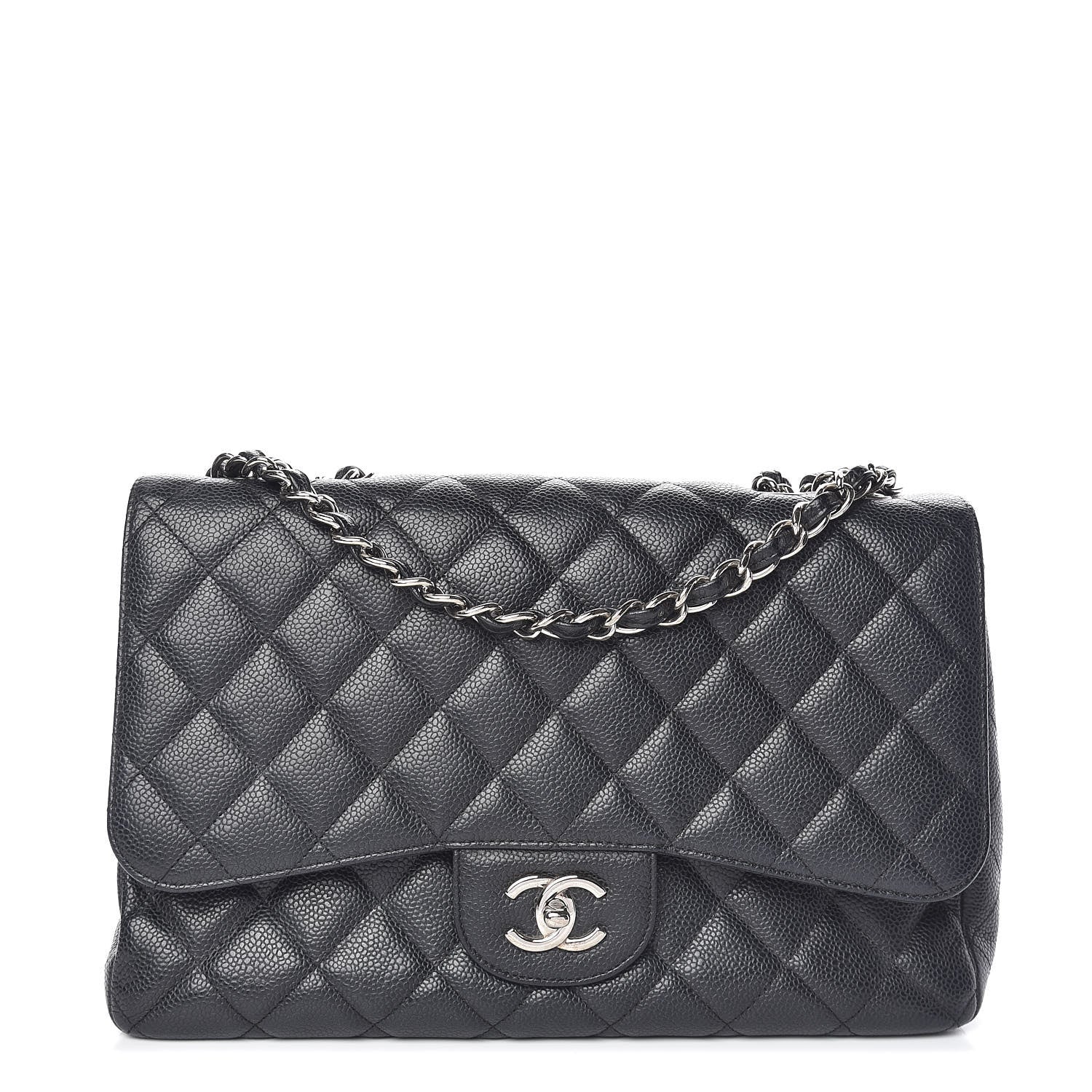 Chanel Caviar Quilted Jumbo Single Flap Black 1 of 10