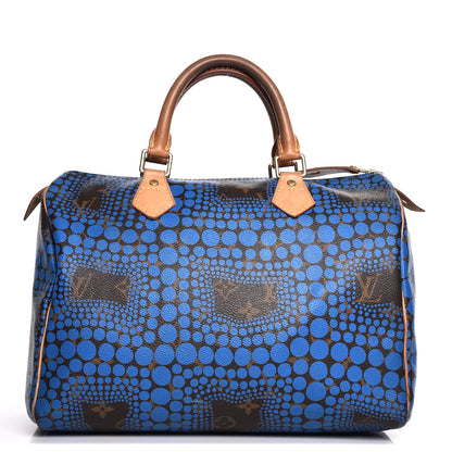 Louis Vuitton Monogram Kusama Town Speedy 30 Blue 1 of 15