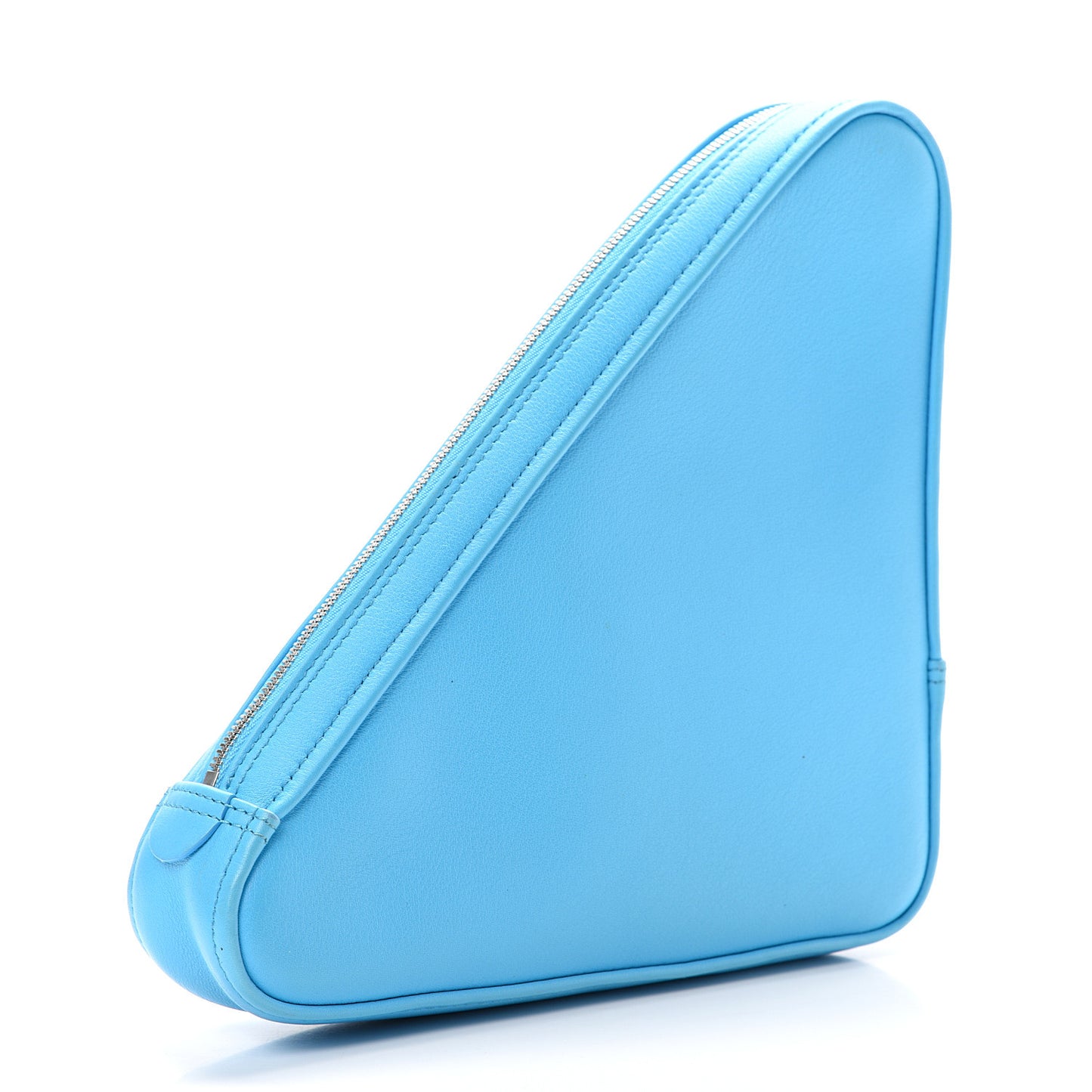 Calfskin M Triangle Pouch Baby Blue