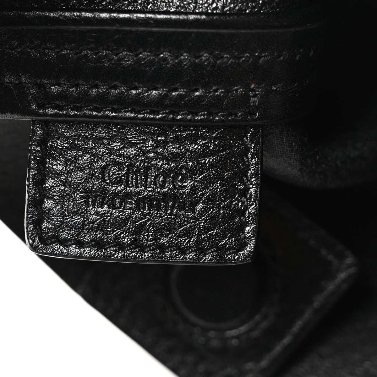 Grained Calfskin Small Spin Tote Black