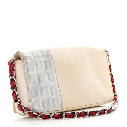 Chanel Canvas Metallic Lambskin Chocolate Bar N°5 Bag White 3 of 15
