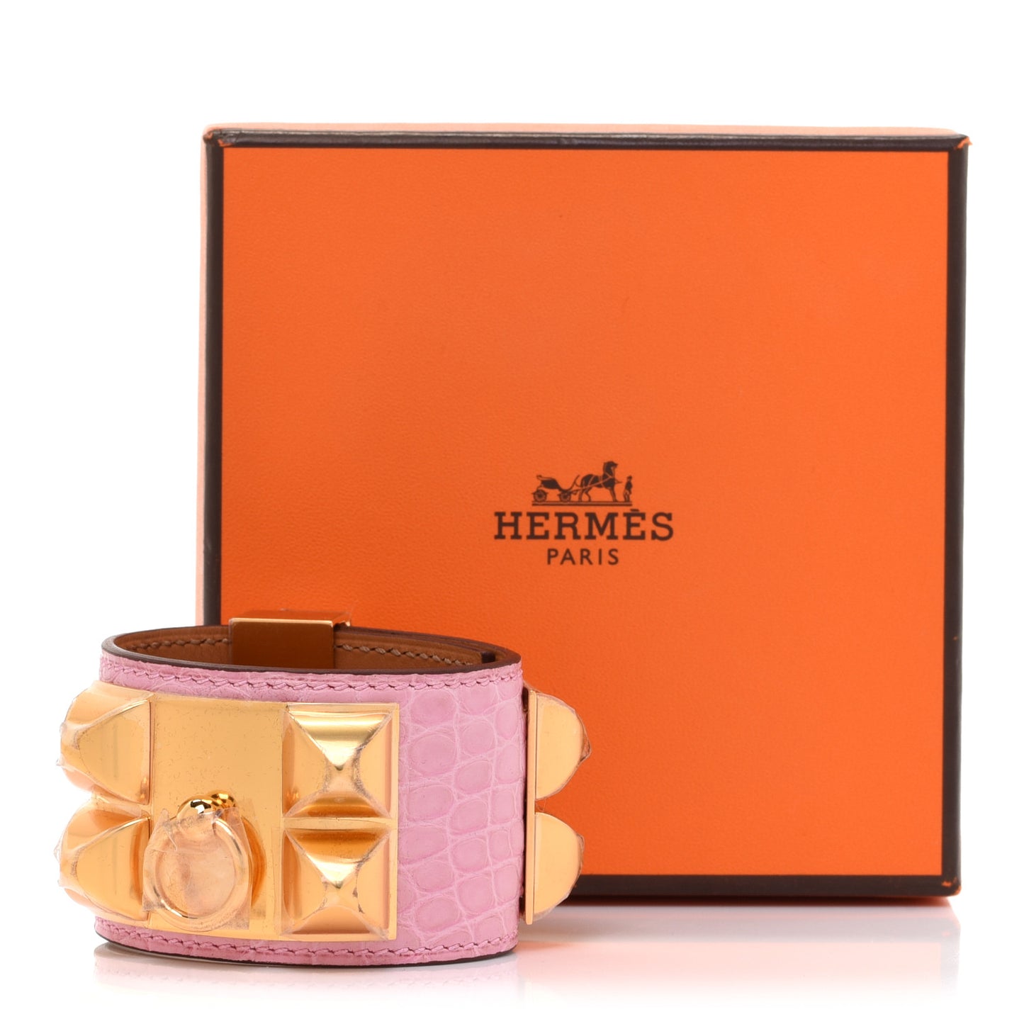 Matte Alligator Collier De Chien CDC Bracelet T1 5P Pink