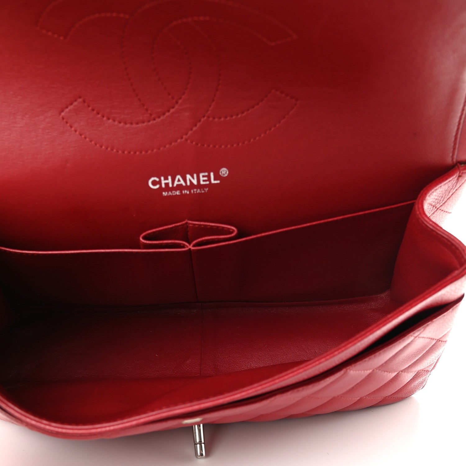 Chanel Caviar Quilted Jumbo Double Flap Dark Red 5 of 9