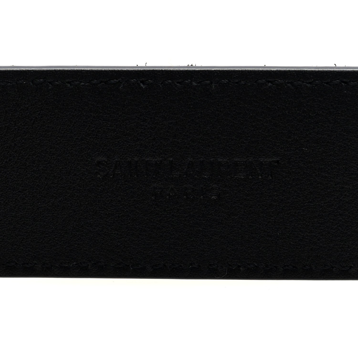 Saint Laurent Suede Calfskin Monogram Square Buckle Belt 85 34 Black 4 of 5