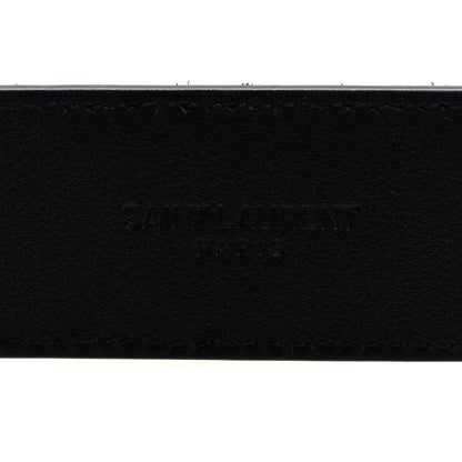 Saint Laurent Suede Calfskin Monogram Square Buckle Belt 85 34 Black 4 of 5