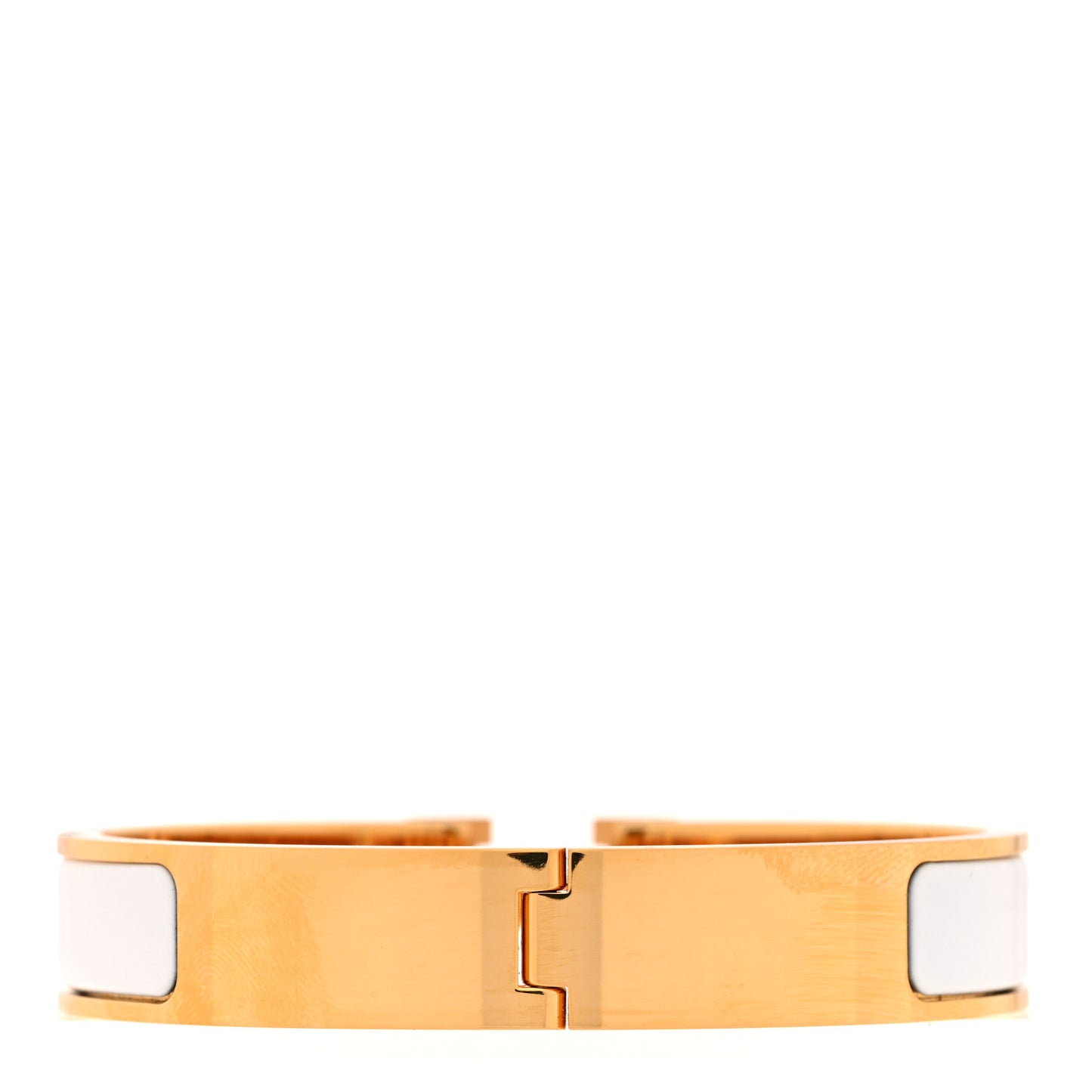 Enamel Narrow Clic Clac H Bracelet PM White