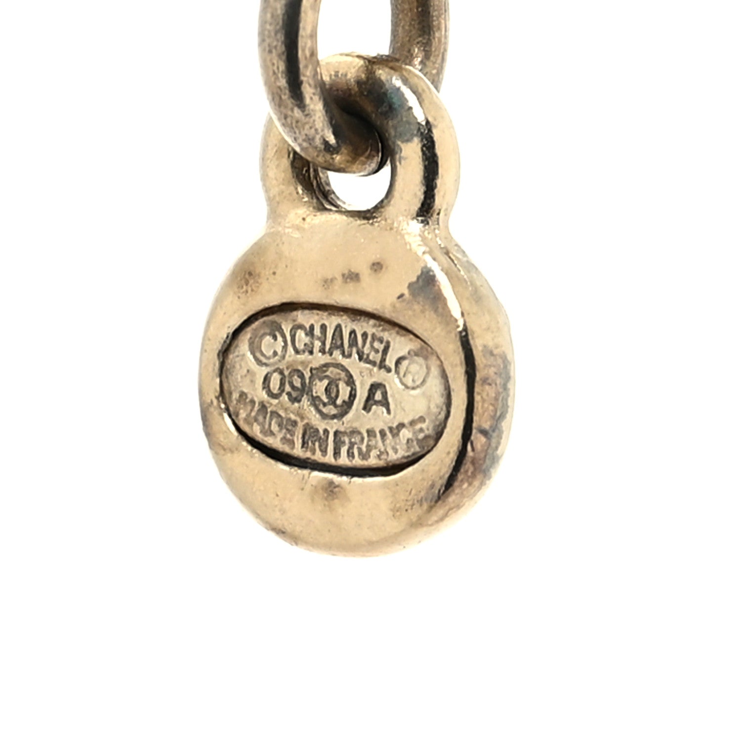 Chanel Crystal CC Pendant Necklace Gold 3 of 4