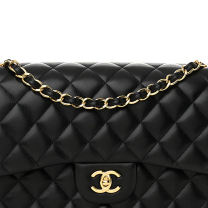 Chanel Lambskin Quilted Jumbo Double Flap Black 8 of 14
