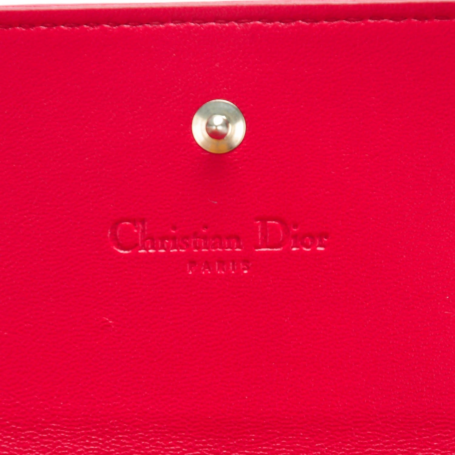Christian Dior Lambskin Cannage Rendezvous Wallet Rouge Carmin 5 of 7