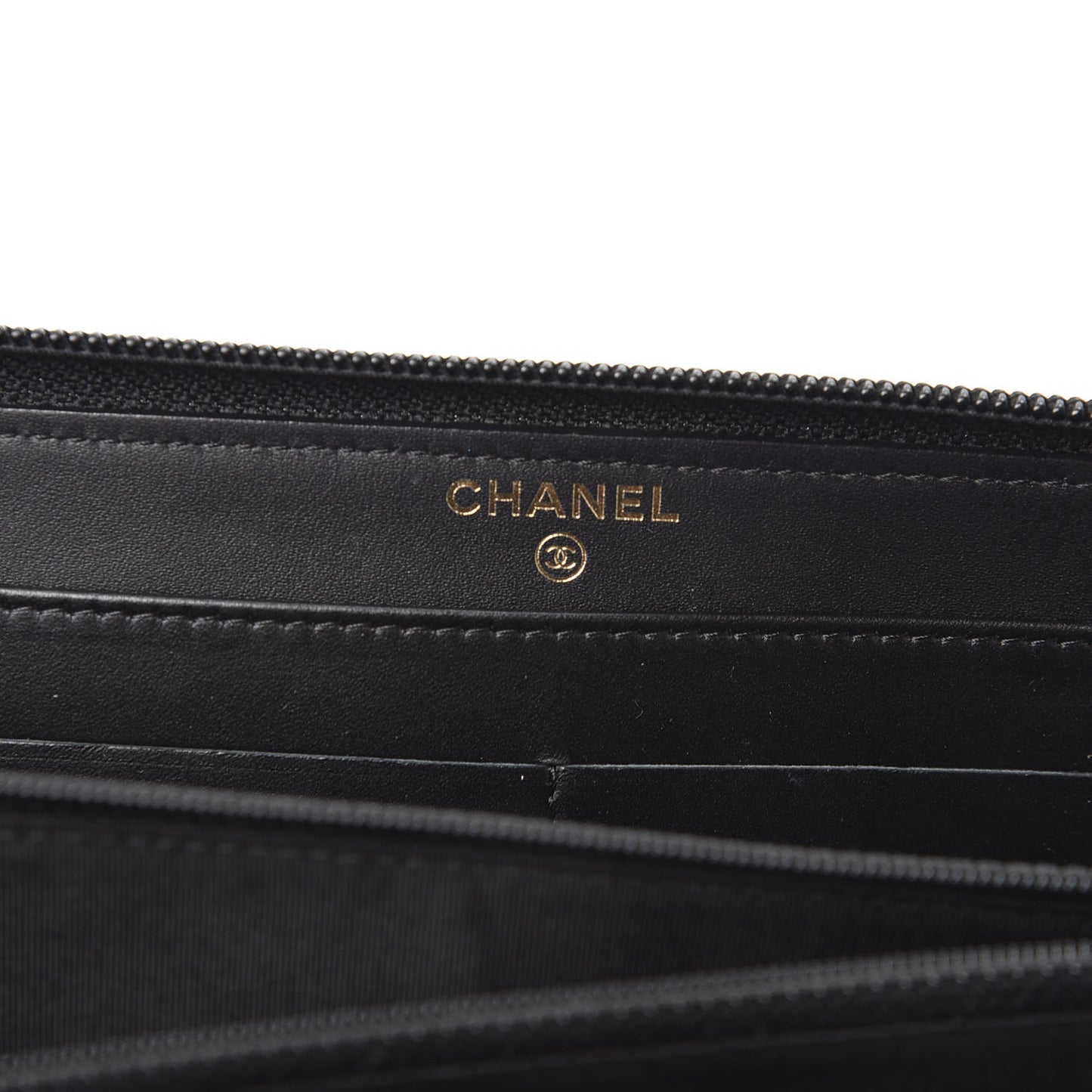 Caviar Large Timeless CC Zip Around Wallet Black