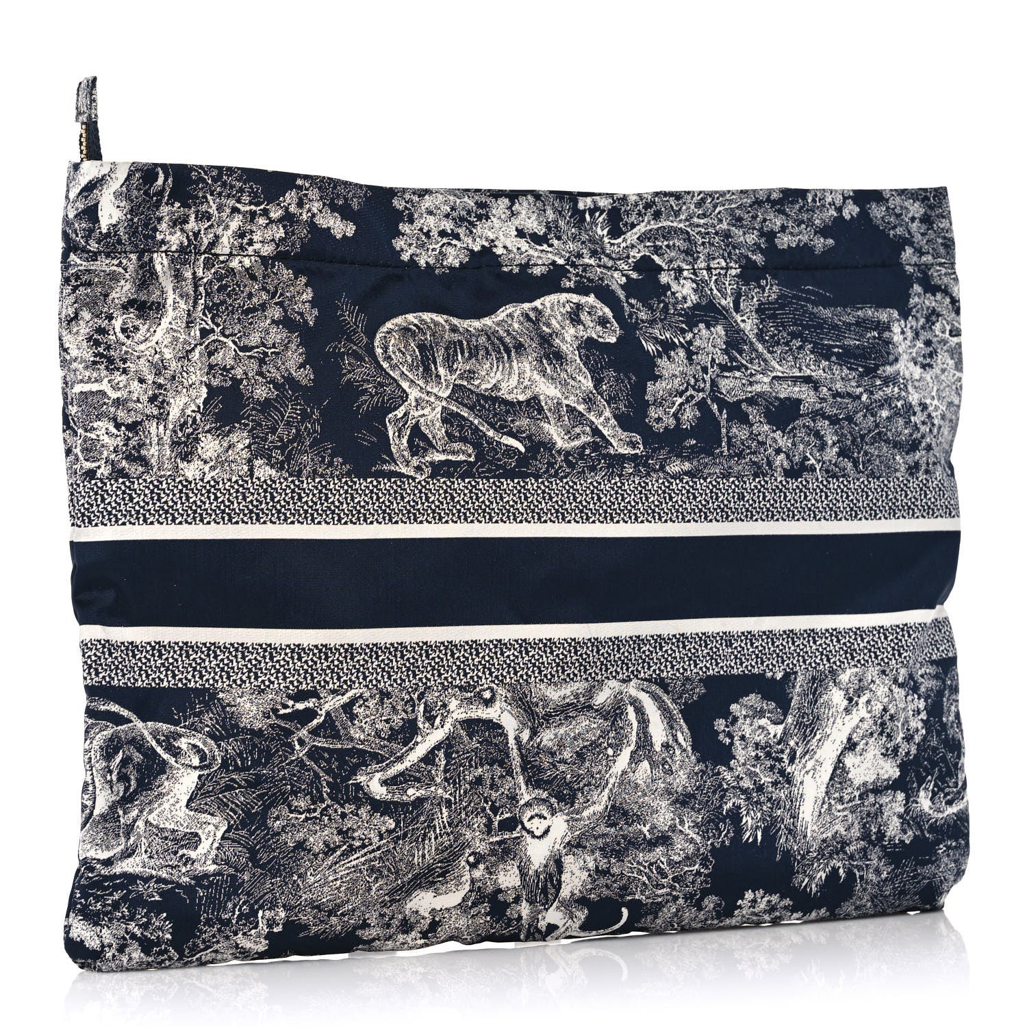 Christian Dior Embroidered Toile De Jouy Diortravel Zipped Pouch Blue 3 of 10