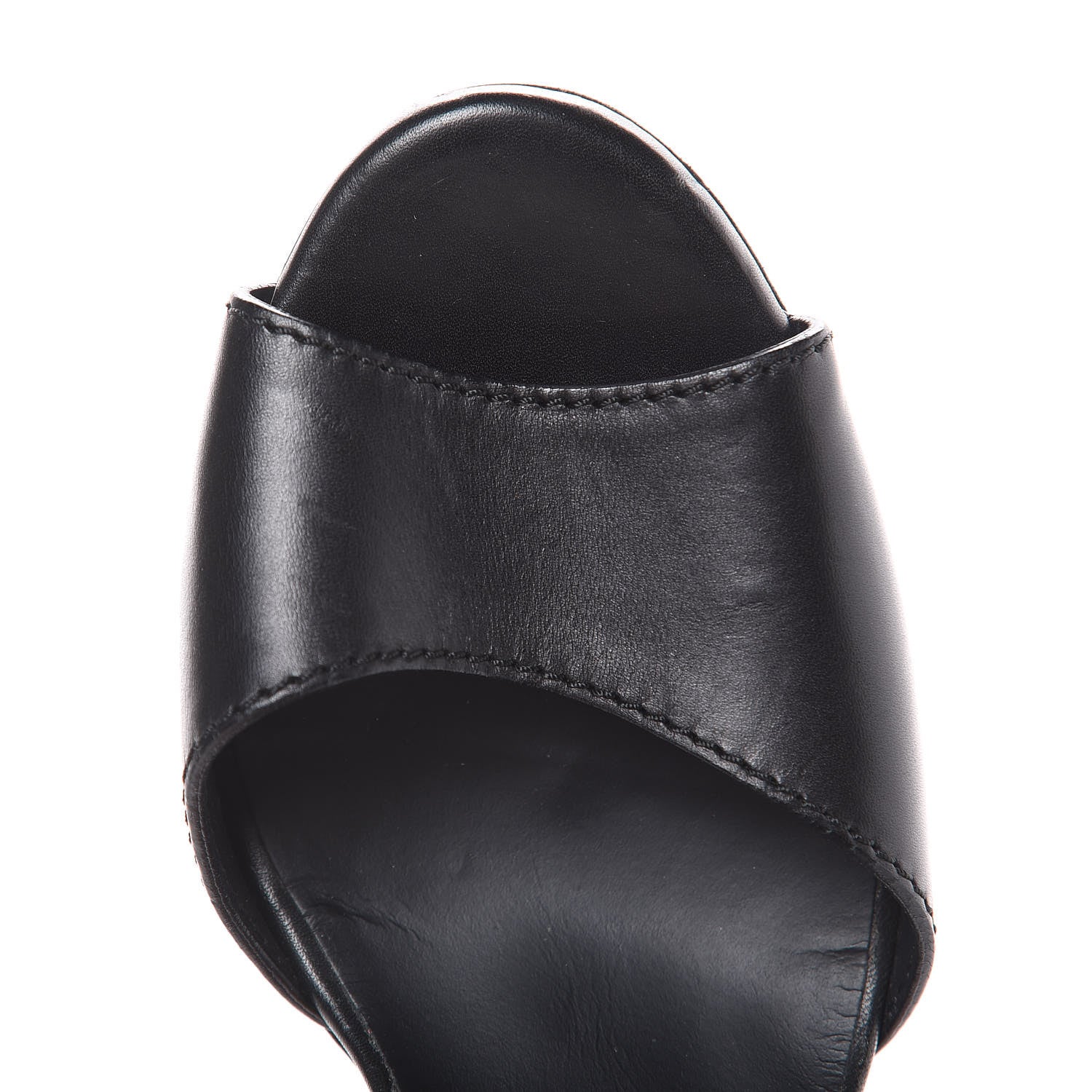 Saint Laurent Calfskin Platform Ankle Strap Sandals 38.5 Black 10 of 13
