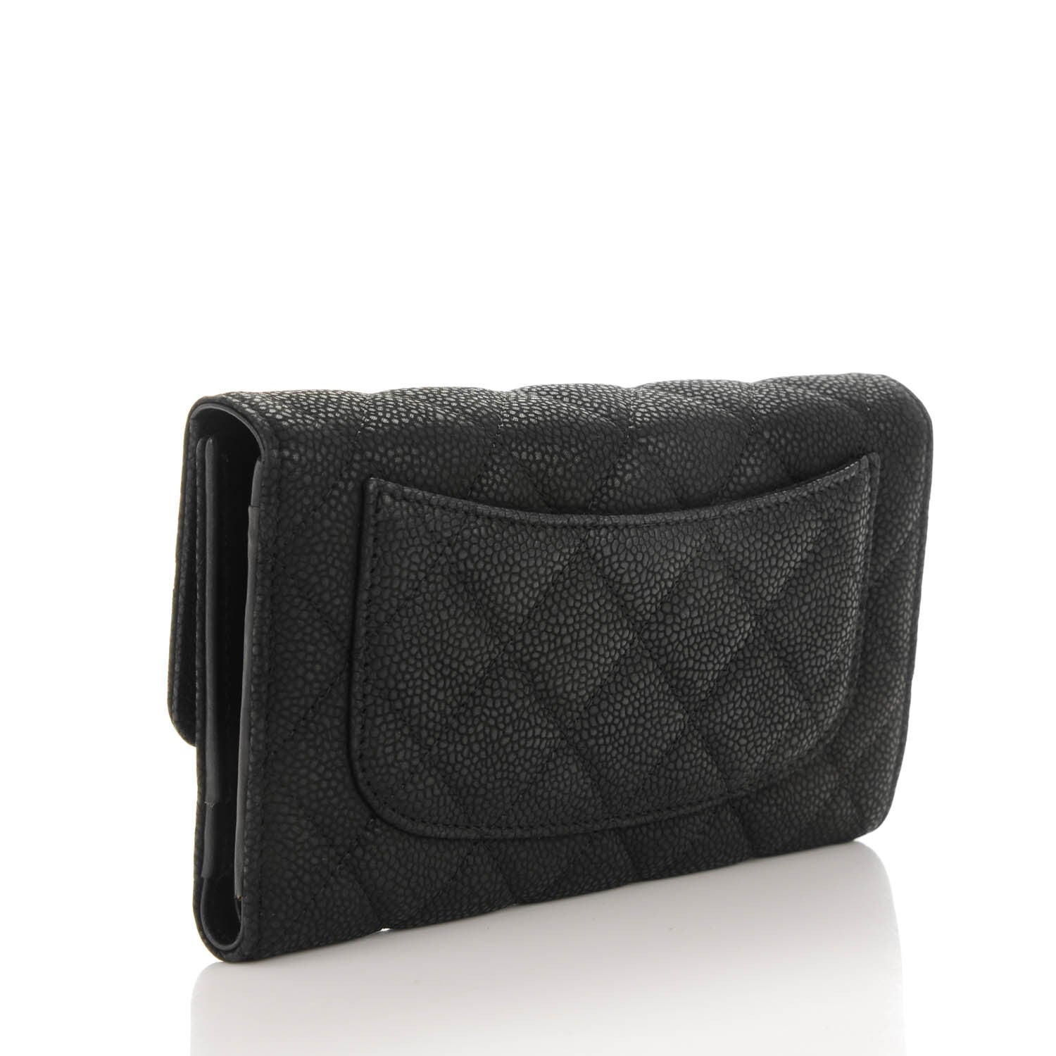Chanel Iridescent Caviar Quilted Large Flap Wallet Black 3 of 8