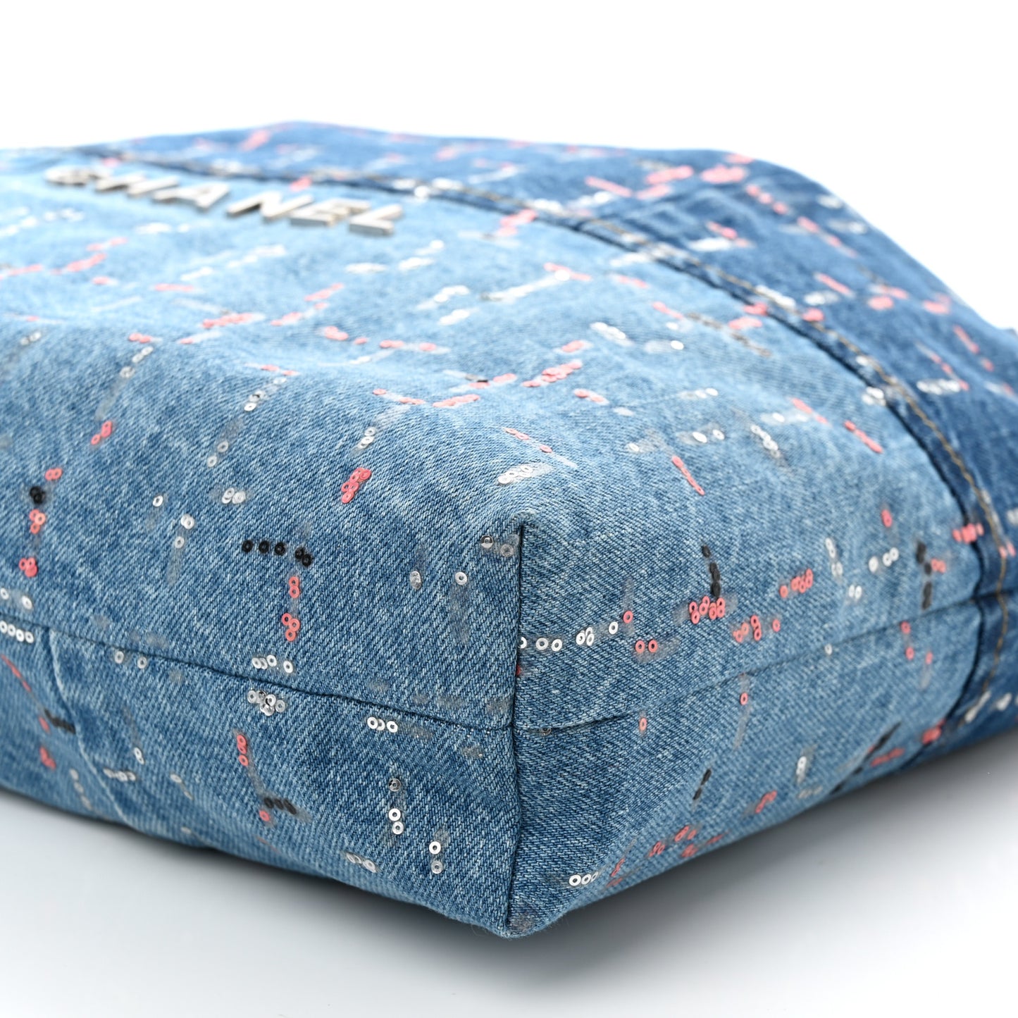 Denim Sequin Chanel 22 Blue