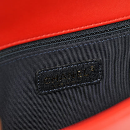 Chanel Lambskin Embossed New Medium Boy Cube Flap Red 6 of 9