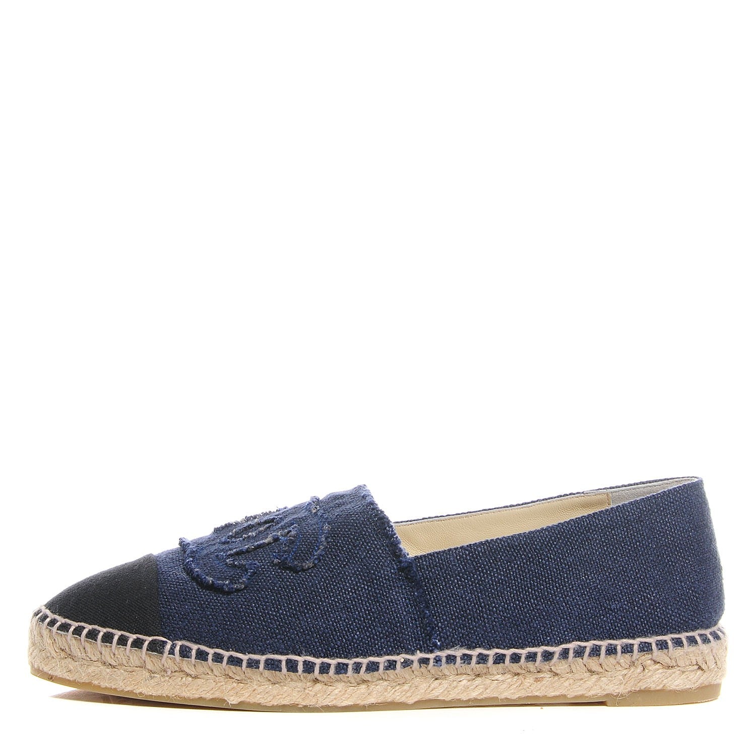 Chanel Linen CC Espadrilles 41 Blue Black 1 of 7