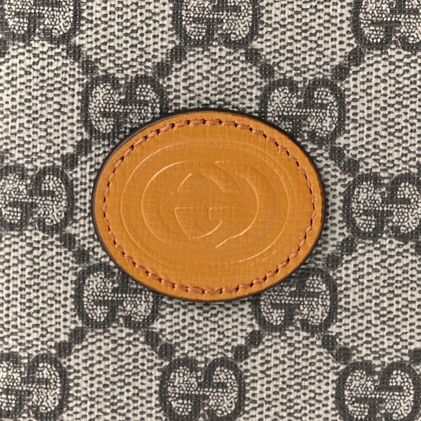 GG Supreme Monogram Textured Calfskin Retro Interlocking G Passport Case Beige Yellow