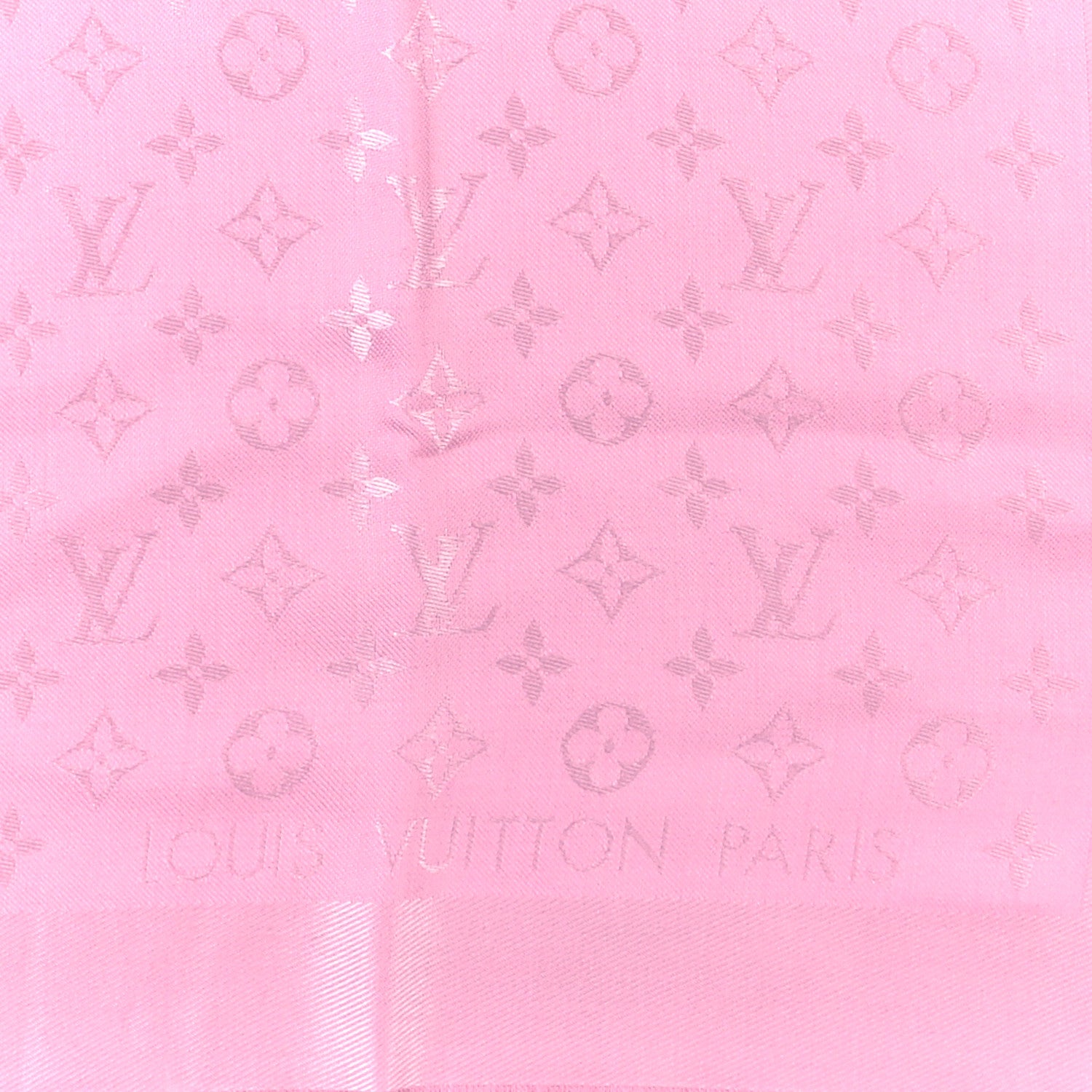 Louis Vuitton Silk Wool Monogram Shawl Velvet Rose 3 of 4