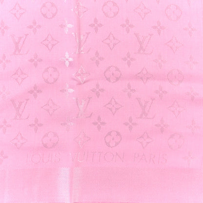 Louis Vuitton Silk Wool Monogram Shawl Velvet Rose 3 of 4