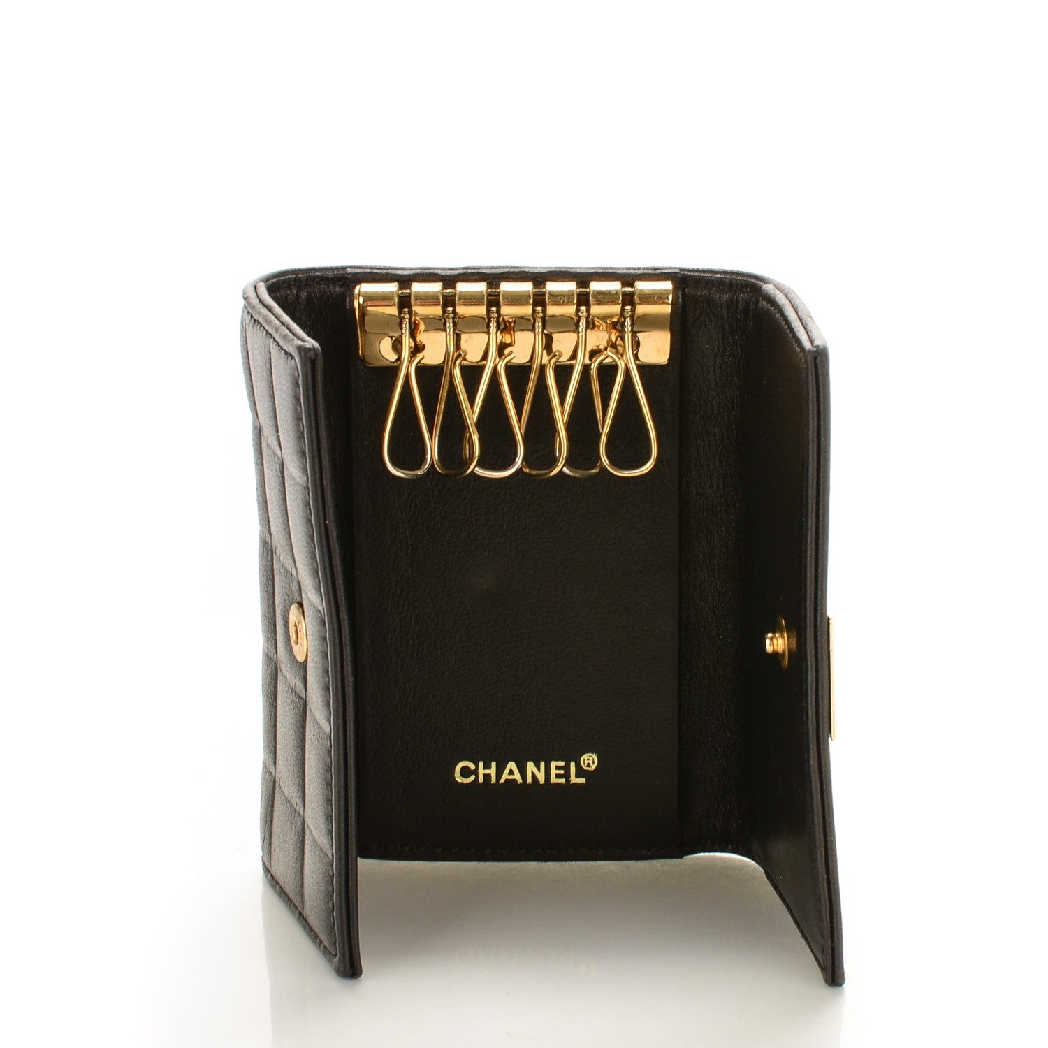 Chanel Lambskin Chocolate Bar 6 Key Holder Black 5 of 8
