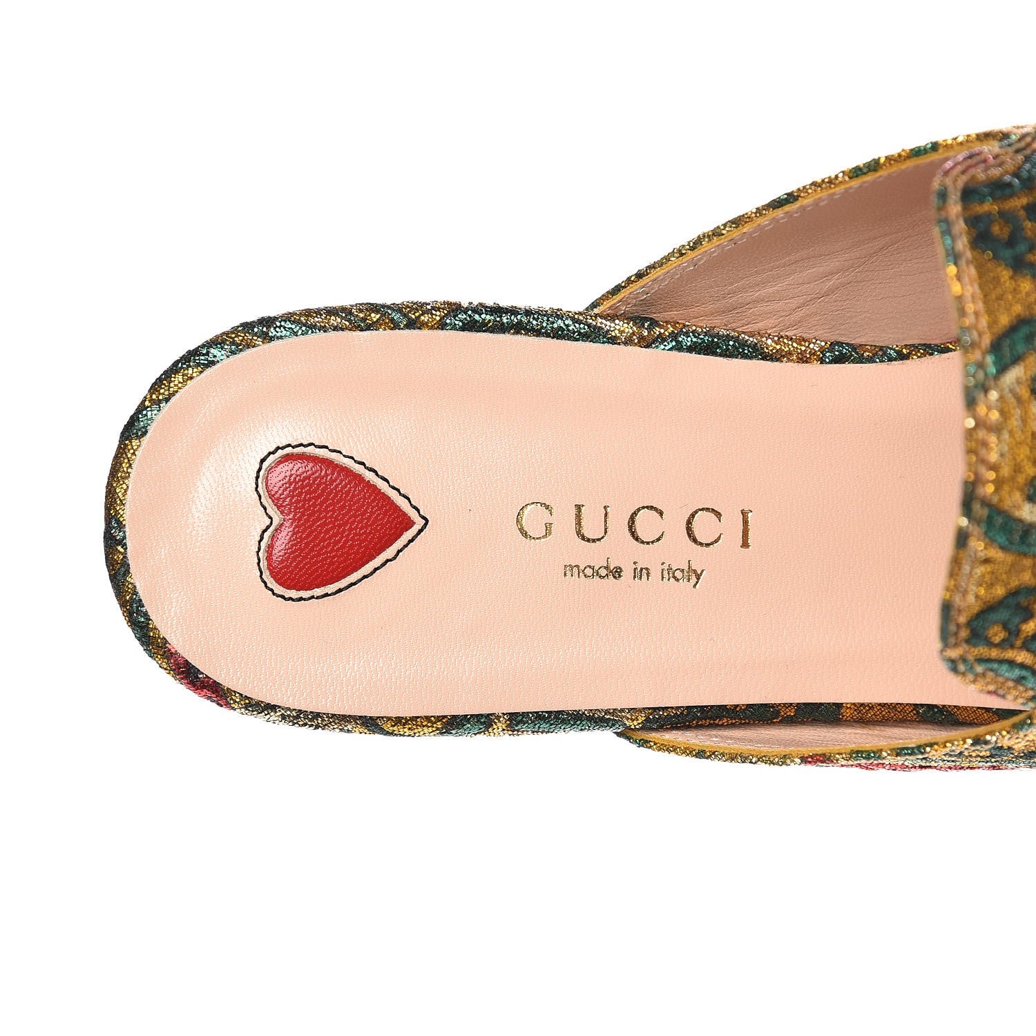 Gucci Iridescent Brocade Princetown Slippers 36 Gold Multicolor 8 of 8