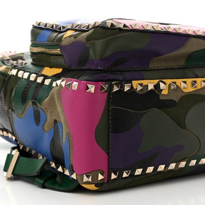 Valentino Garavani Nylon Calfskin Psychedelic Camouflage Medium Rockstud Backpack Multicolor 8 of 20