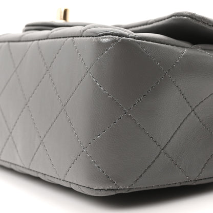 Chanel Lambskin Quilted Mini Rectangular Flap Dark Grey 10 of 10