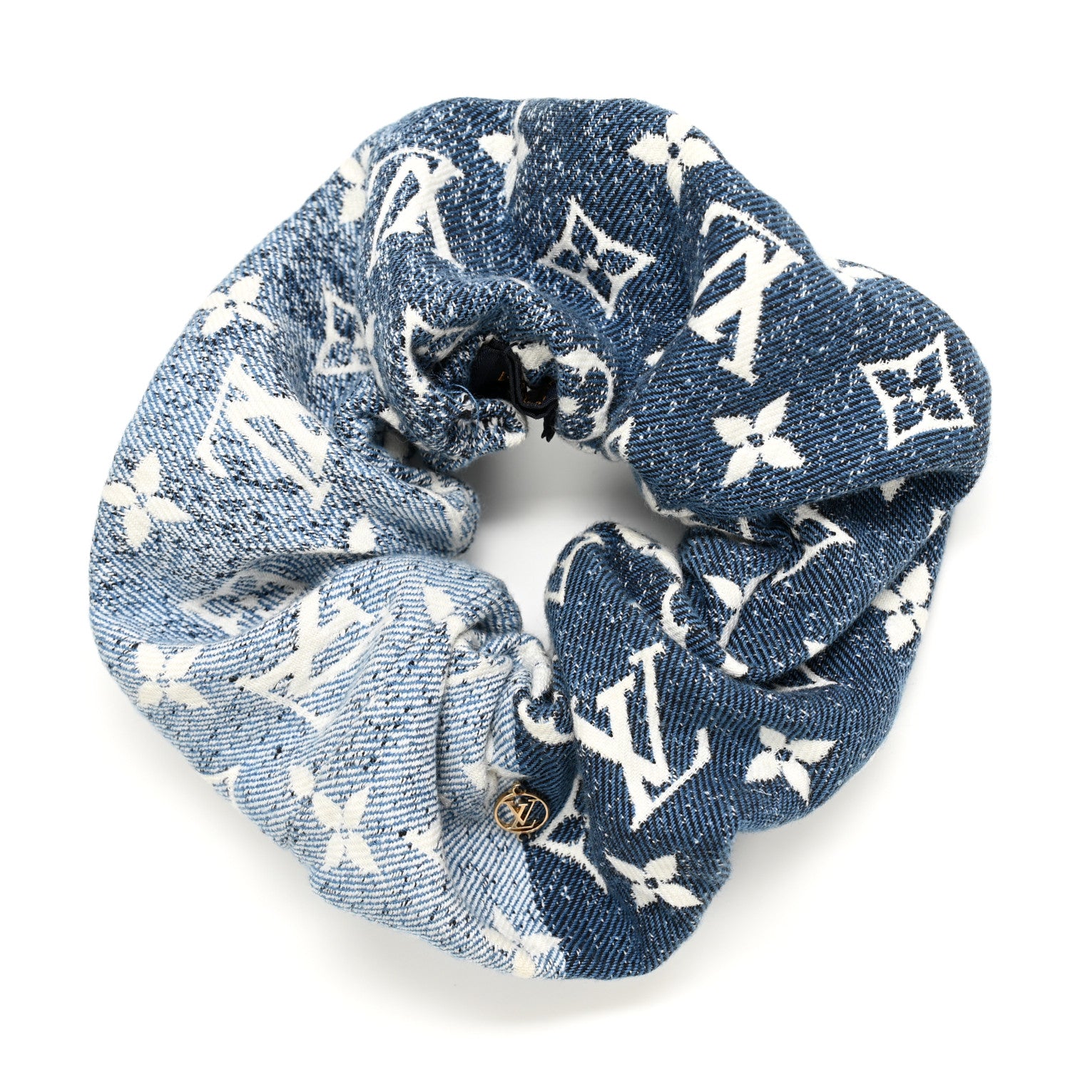 Louis Vuitton Cotton Denim Chouchou Scrunchy Bleu 1 of 3