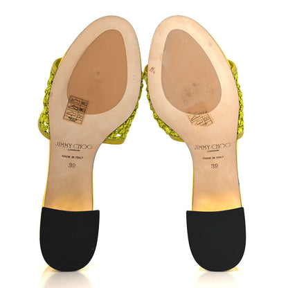 Jimmy Choo Woven Raffia Minea 45 Sandals 39 Lime 5 of 9