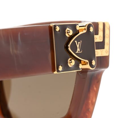 Louis Vuitton Acetate Metal 1.1 Millionaires Sunglasses Z1337W Brown 7 of 8