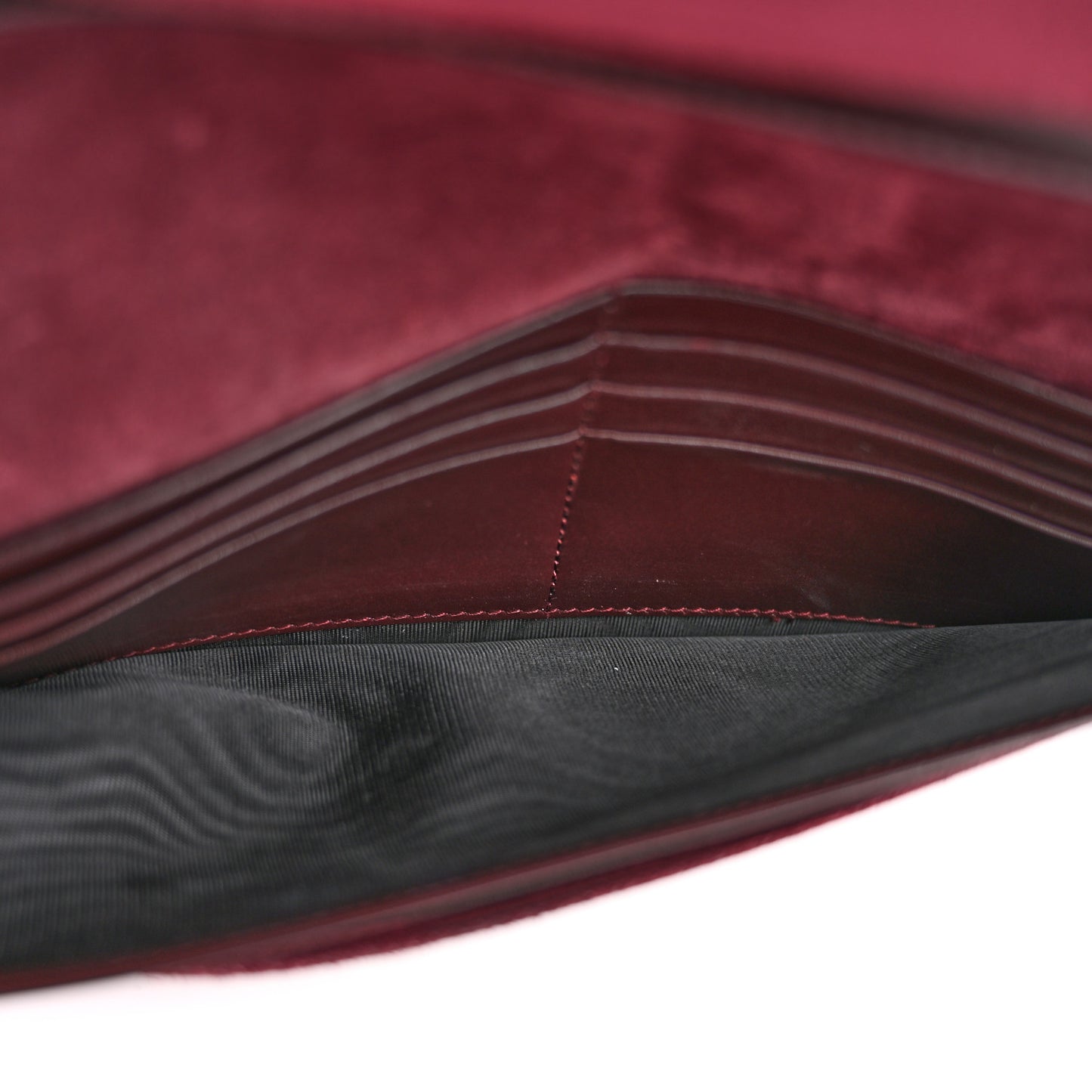 Smooth Calfskin Long Marquage Document Case Bordeaux