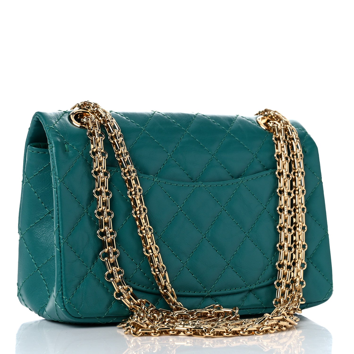 Chanel Aged Calfskin Quilted 2.55 Reissue Mini Flap Green 3 of 10