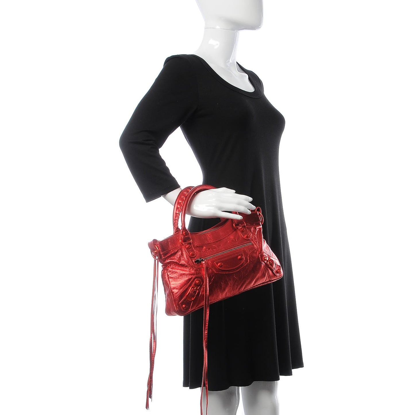 Metallic Chevre Classic Hardware Mini Classique  First Red
