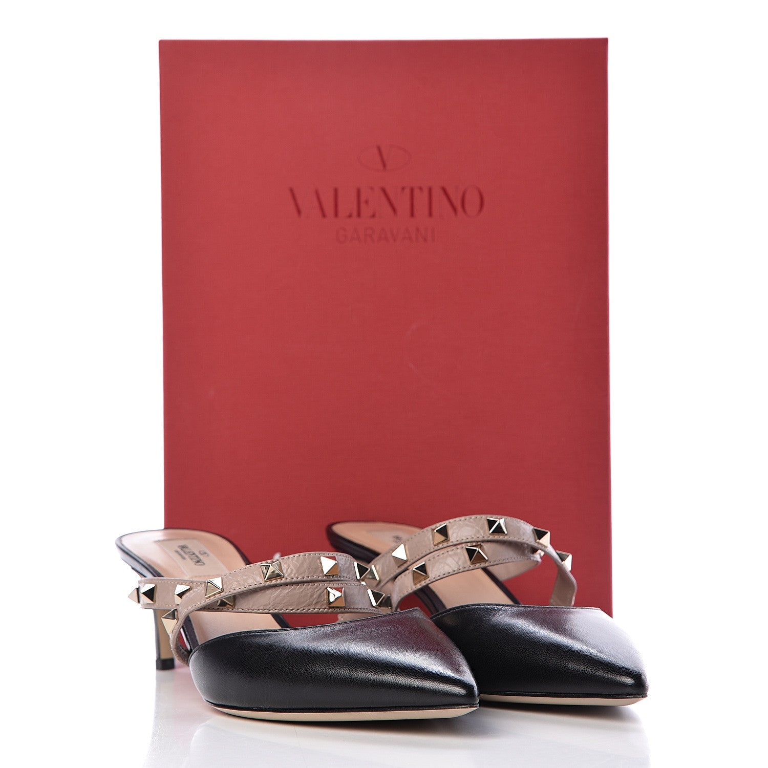 Valentino Garavani Nappa Rockstud Criss Cross 55mm Mules 40 Black Poudre 8 of 8