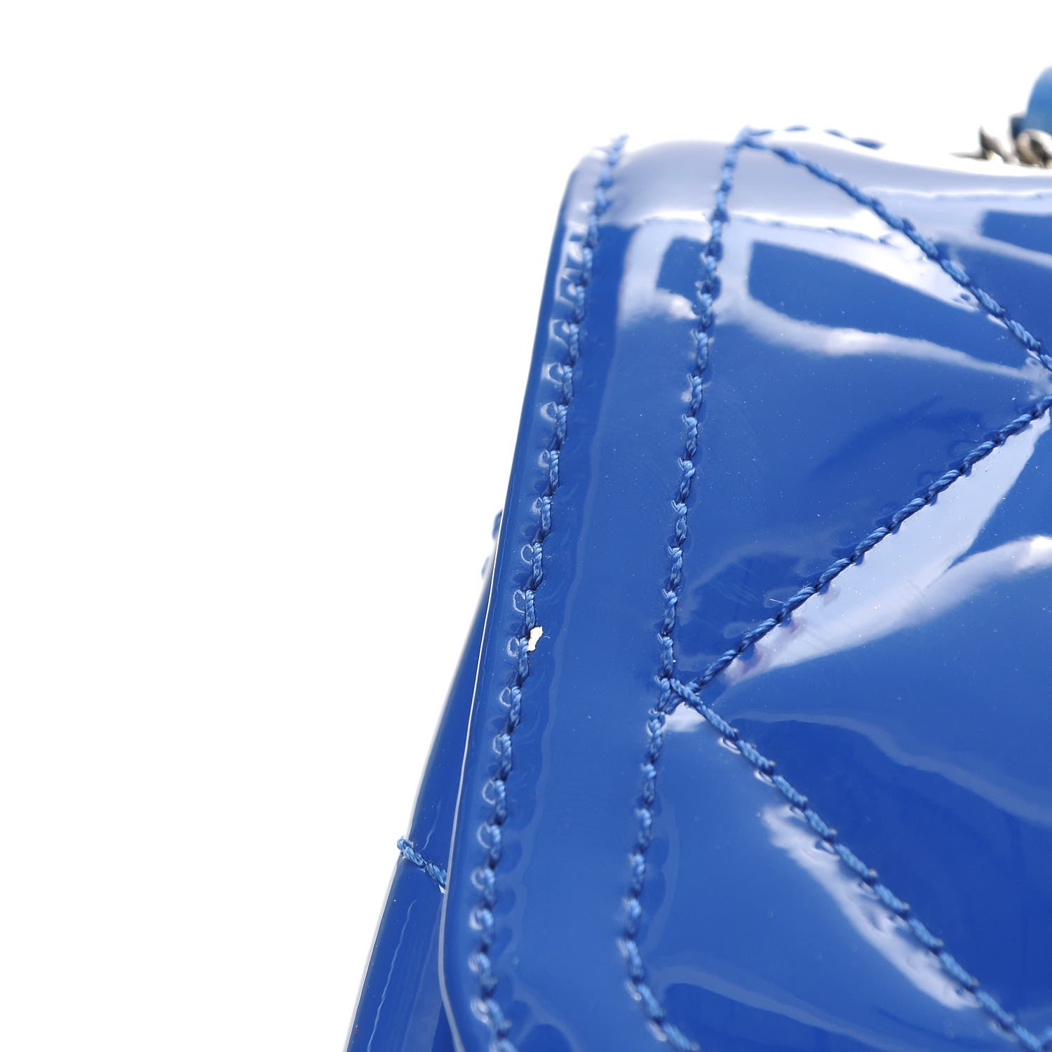 Chanel Patent Quilted Small Coco Shine Flap Blue 8 of 8